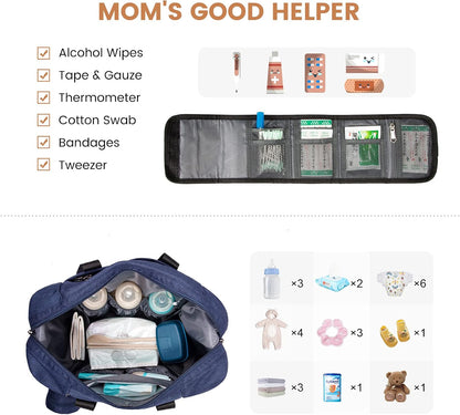 Diaper Bag Tote, Baby Diaper Bag Waterproof Travel Diaper Tote with Changing Pad