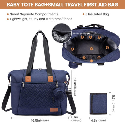 Diaper Bag Tote, Baby Diaper Bag Waterproof Travel Diaper Tote with Changing Pad