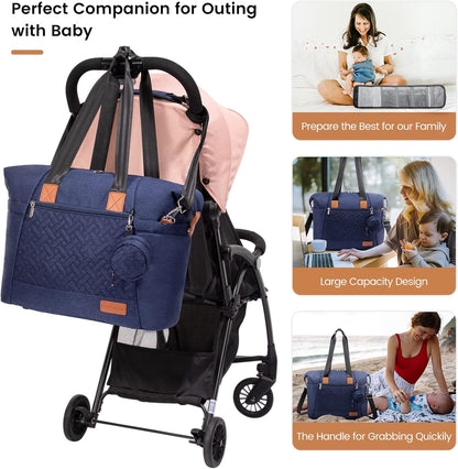 Diaper Bag Tote, Baby Diaper Bag Waterproof Travel Diaper Tote with Changing Pad