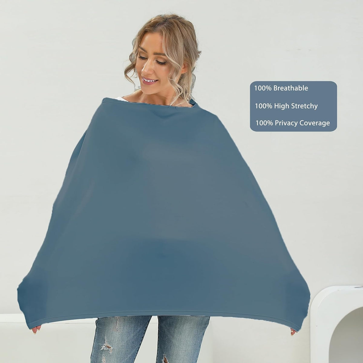 Breathable Car Seat Cover for Babies – Multi-Purpose Soft Rayon Nursing Cover for Breastfeeding, High Stretchy Infant Carseat Canopy, Stroller Cover (Smooth Rayon, Warm Natural)