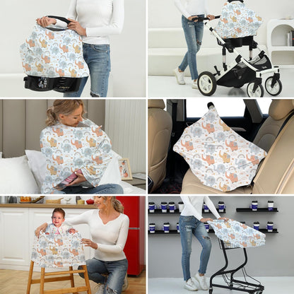 Breathable Car Seat Cover for Babies – Multi-Purpose Soft Rayon Nursing Cover for Breastfeeding, High Stretchy Infant Carseat Canopy, Stroller Cover (Smooth Rayon, Warm Natural)