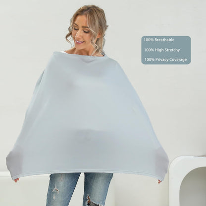 Breathable Car Seat Cover for Babies – Multi-Purpose Soft Rayon Nursing Cover for Breastfeeding, High Stretchy Infant Carseat Canopy, Stroller Cover (Smooth Rayon, Warm Natural)