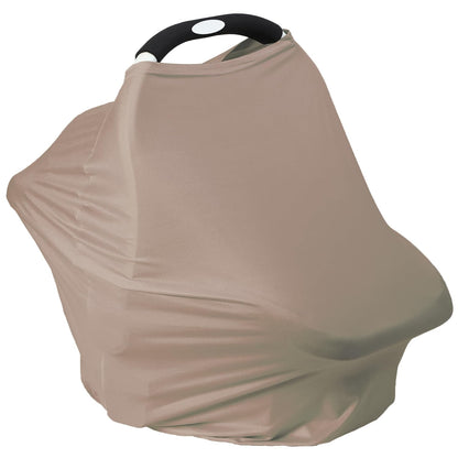 Breathable Car Seat Cover for Babies – Multi-Purpose Soft Rayon Nursing Cover for Breastfeeding, High Stretchy Infant Carseat Canopy, Stroller Cover (Smooth Rayon, Warm Natural)