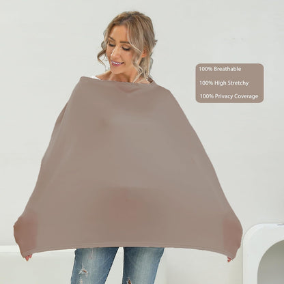 Breathable Car Seat Cover for Babies – Multi-Purpose Soft Rayon Nursing Cover for Breastfeeding, High Stretchy Infant Carseat Canopy, Stroller Cover (Smooth Rayon, Warm Natural)