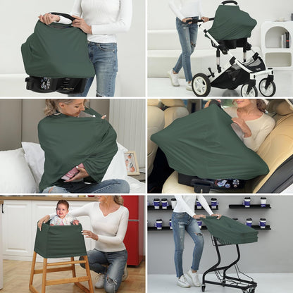 Breathable Car Seat Cover for Babies – Multi-Purpose Soft Rayon Nursing Cover for Breastfeeding, High Stretchy Infant Carseat Canopy, Stroller Cover (Smooth Rayon, Warm Natural)