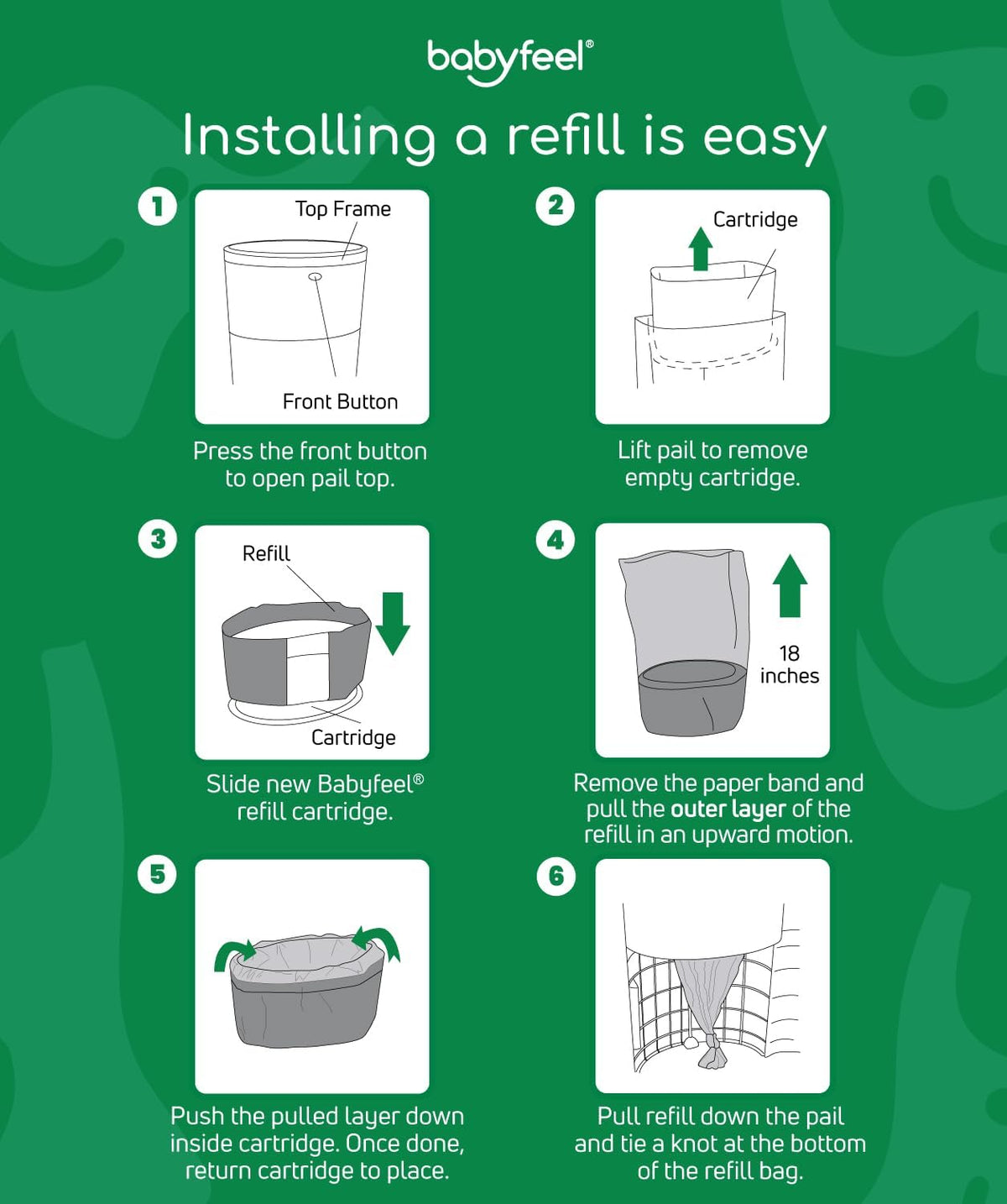 BIO Refills Compatible with DEKOR CLASSIC Diaper Pails | 100% Compostable |4 Pack |50% Extra Thickness | Compost Refill bags with Running Low Indicator |Powerful Odor Control | Fragrance-free