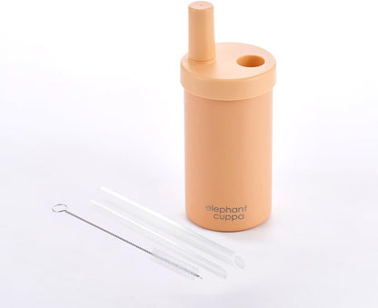 Leakproof Insulated Tumbler with Straws, 24 oz, Green | SUS 316 Steel, Keeps Drinks Cold 12 Hours or Hot 6 Hours, Sweat-Free Body, Dust-Proof Straw Cover, Wide Mouth, Straw Brush