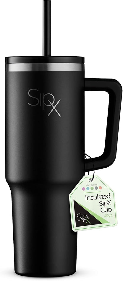 ™ 30 oz Insulated Tumbler with Handle & Straw – Vacuum Insulated Stainless Steel, Leakproof, Cupholder Friendly – Perfect for Iced Coffee, Water & Travel – Grey