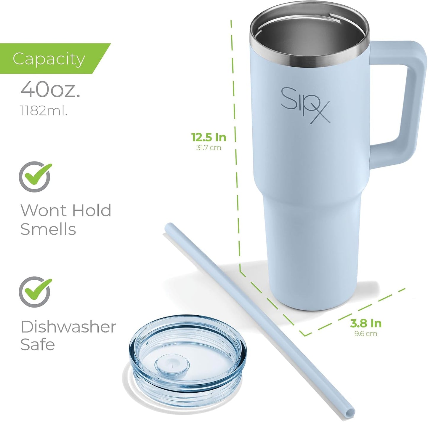™ 30 oz Insulated Tumbler with Handle & Straw – Vacuum Insulated Stainless Steel, Leakproof, Cupholder Friendly – Perfect for Iced Coffee, Water & Travel – Grey