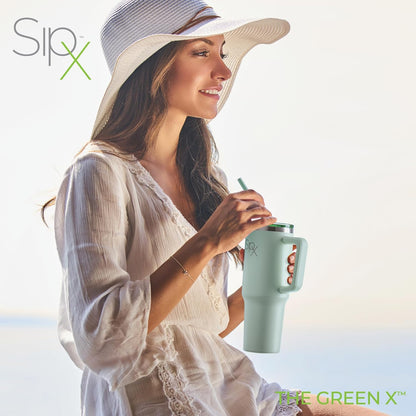 ™ 30 oz Insulated Tumbler with Handle & Straw – Vacuum Insulated Stainless Steel, Leakproof, Cupholder Friendly – Perfect for Iced Coffee, Water & Travel – Grey