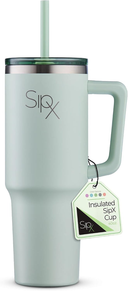 ™ 30 oz Insulated Tumbler with Handle & Straw – Vacuum Insulated Stainless Steel, Leakproof, Cupholder Friendly – Perfect for Iced Coffee, Water & Travel – Grey