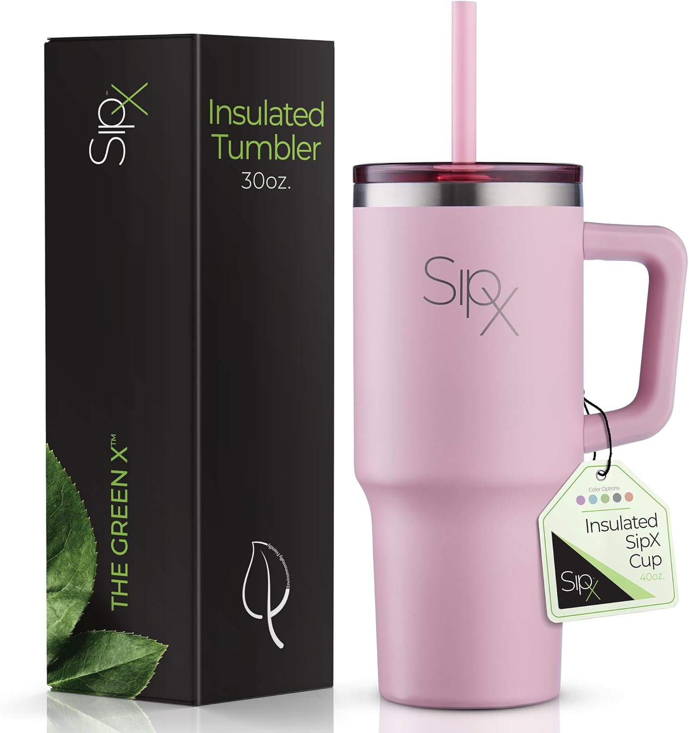 ™ 30 oz Insulated Tumbler with Handle & Straw – Vacuum Insulated Stainless Steel, Leakproof, Cupholder Friendly – Perfect for Iced Coffee, Water & Travel – Grey