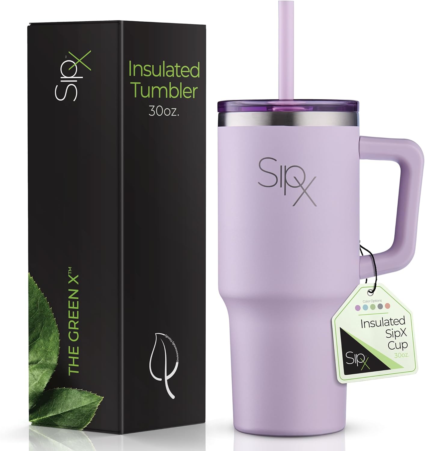 ™ 30 oz Insulated Tumbler with Handle & Straw – Vacuum Insulated Stainless Steel, Leakproof, Cupholder Friendly – Perfect for Iced Coffee, Water & Travel – Grey