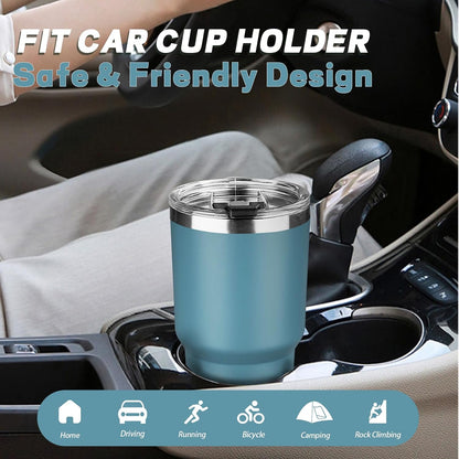 20 oz Tumbler with Lids and Straws, Stainless Steel Insulated Coffee Tumbler, Double Wall Vacuum Insulated Travel Mug Cup, Leakproof Thermal Coffee Cup for Hot and Cold Drinks (azure blue)