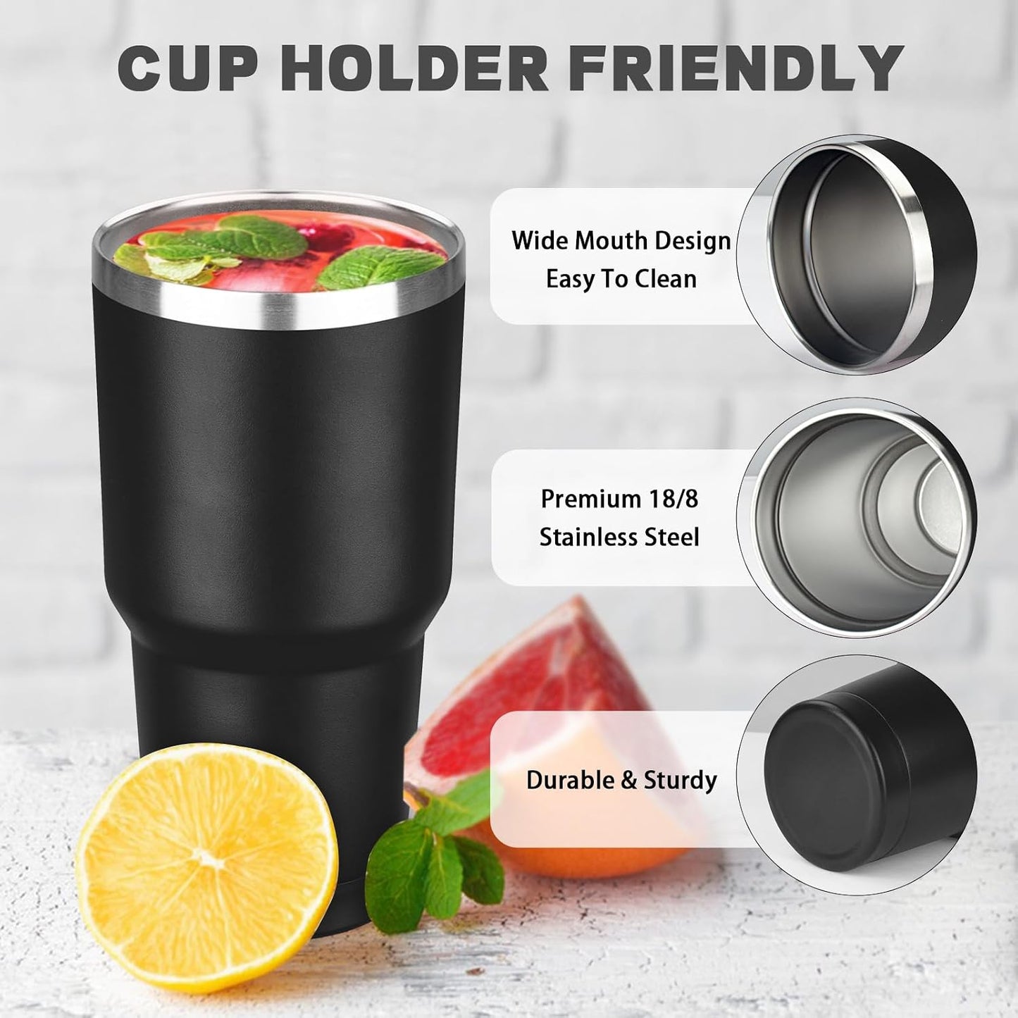 20 oz Tumbler with Lids and Straws, Stainless Steel Insulated Coffee Tumbler, Double Wall Vacuum Insulated Travel Mug Cup, Leakproof Thermal Coffee Cup for Hot and Cold Drinks (azure blue)