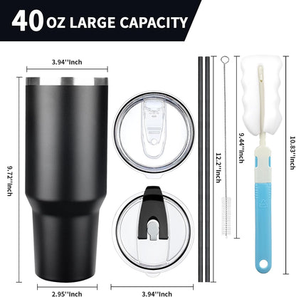 20 oz Tumbler with Lids and Straws, Stainless Steel Insulated Coffee Tumbler, Double Wall Vacuum Insulated Travel Mug Cup, Leakproof Thermal Coffee Cup for Hot and Cold Drinks (azure blue)