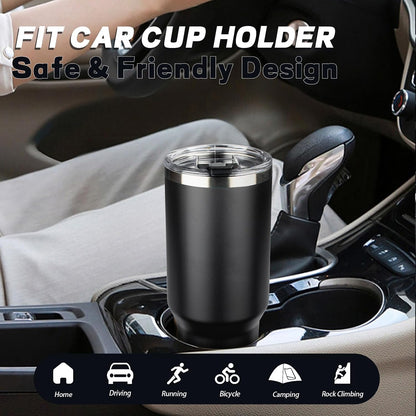 20 oz Tumbler with Lids and Straws, Stainless Steel Insulated Coffee Tumbler, Double Wall Vacuum Insulated Travel Mug Cup, Leakproof Thermal Coffee Cup for Hot and Cold Drinks (azure blue)