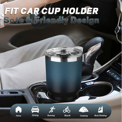 20 oz Tumbler with Lids and Straws, Stainless Steel Insulated Coffee Tumbler, Double Wall Vacuum Insulated Travel Mug Cup, Leakproof Thermal Coffee Cup for Hot and Cold Drinks (azure blue)
