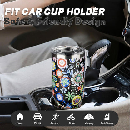 20 oz Tumbler with Lids and Straws, Stainless Steel Insulated Coffee Tumbler, Double Wall Vacuum Insulated Travel Mug Cup, Leakproof Thermal Coffee Cup for Hot and Cold Drinks (azure blue)