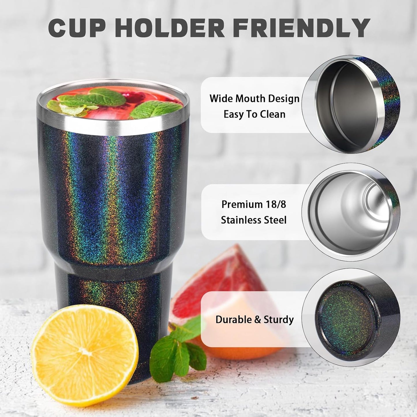 20 oz Tumbler with Lids and Straws, Stainless Steel Insulated Coffee Tumbler, Double Wall Vacuum Insulated Travel Mug Cup, Leakproof Thermal Coffee Cup for Hot and Cold Drinks (azure blue)