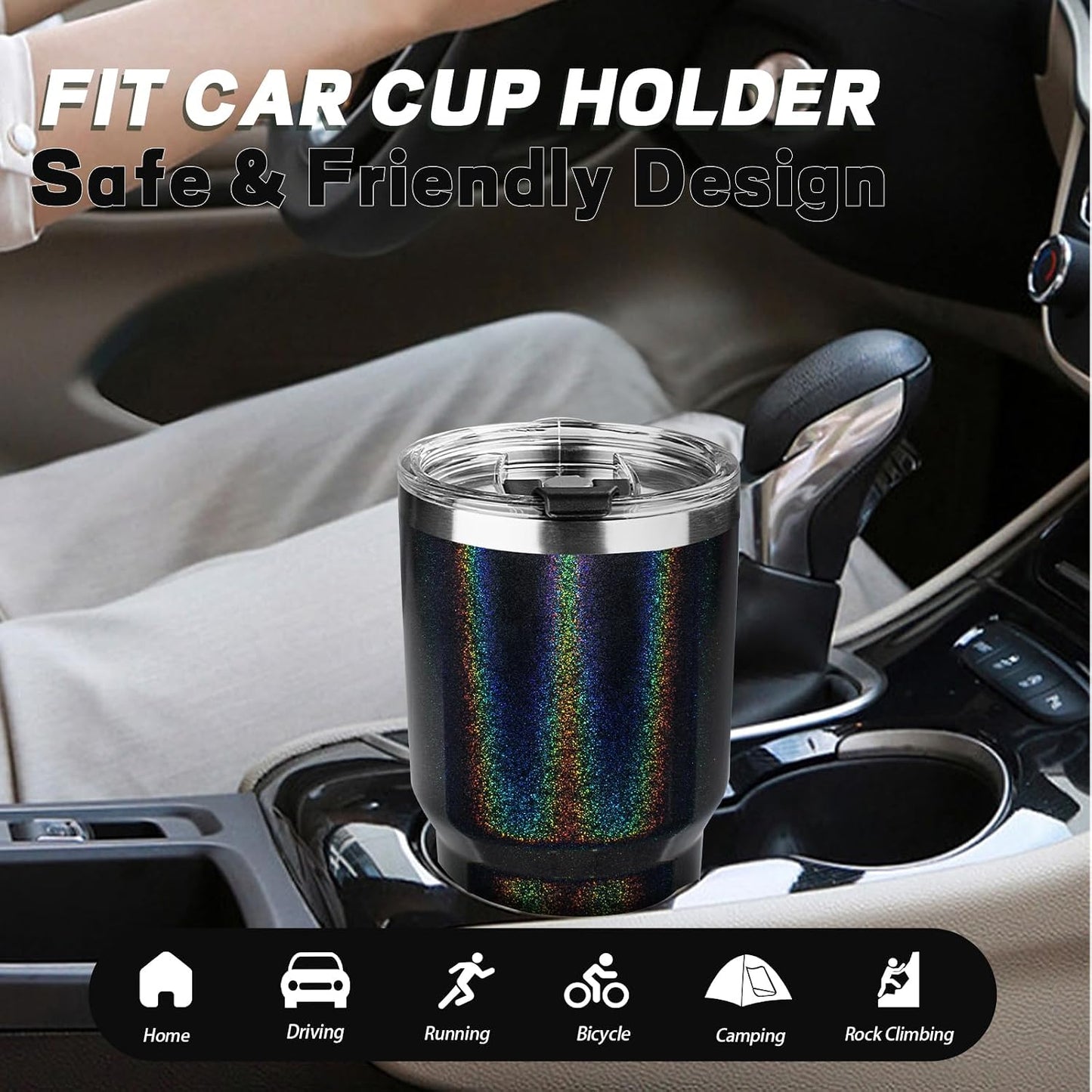 20 oz Tumbler with Lids and Straws, Stainless Steel Insulated Coffee Tumbler, Double Wall Vacuum Insulated Travel Mug Cup, Leakproof Thermal Coffee Cup for Hot and Cold Drinks (azure blue)
