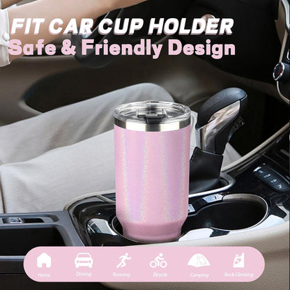 20 oz Tumbler with Lids and Straws, Stainless Steel Insulated Coffee Tumbler, Double Wall Vacuum Insulated Travel Mug Cup, Leakproof Thermal Coffee Cup for Hot and Cold Drinks (azure blue)