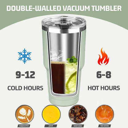 20 oz Tumbler with Lids and Straws, Stainless Steel Insulated Coffee Tumbler, Double Wall Vacuum Insulated Travel Mug Cup, Leakproof Thermal Coffee Cup for Hot and Cold Drinks (azure blue)
