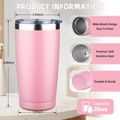 20 oz Tumbler with Lids and Straws, Stainless Steel Insulated Coffee Tumbler, Double Wall Vacuum Insulated Travel Mug Cup, Leakproof Thermal Coffee Cup for Hot and Cold Drinks (azure blue)