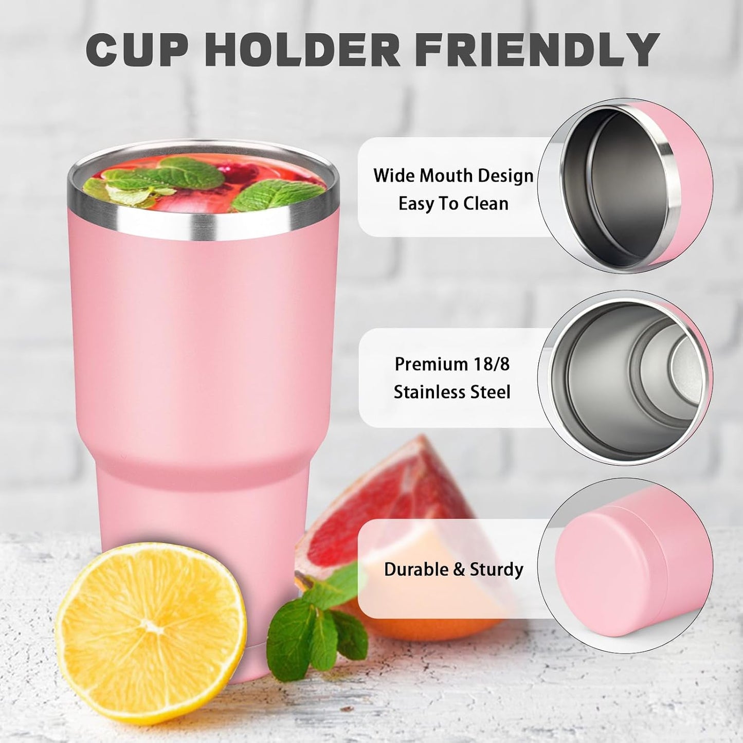 20 oz Tumbler with Lids and Straws, Stainless Steel Insulated Coffee Tumbler, Double Wall Vacuum Insulated Travel Mug Cup, Leakproof Thermal Coffee Cup for Hot and Cold Drinks (azure blue)
