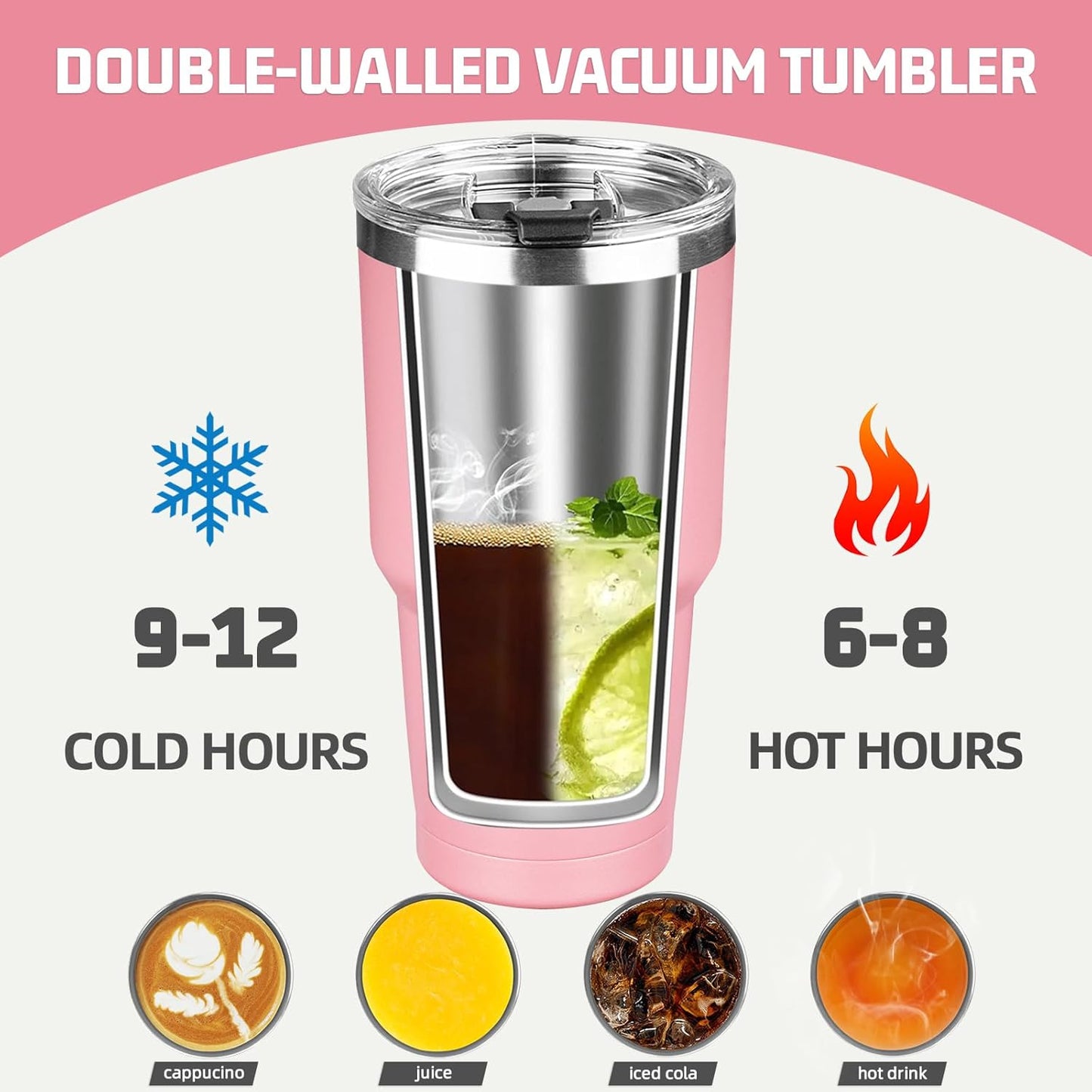 20 oz Tumbler with Lids and Straws, Stainless Steel Insulated Coffee Tumbler, Double Wall Vacuum Insulated Travel Mug Cup, Leakproof Thermal Coffee Cup for Hot and Cold Drinks (azure blue)