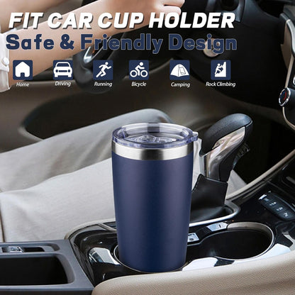20 oz Tumbler with Lids and Straws, Stainless Steel Insulated Coffee Tumbler, Double Wall Vacuum Insulated Travel Mug Cup, Leakproof Thermal Coffee Cup for Hot and Cold Drinks (azure blue)