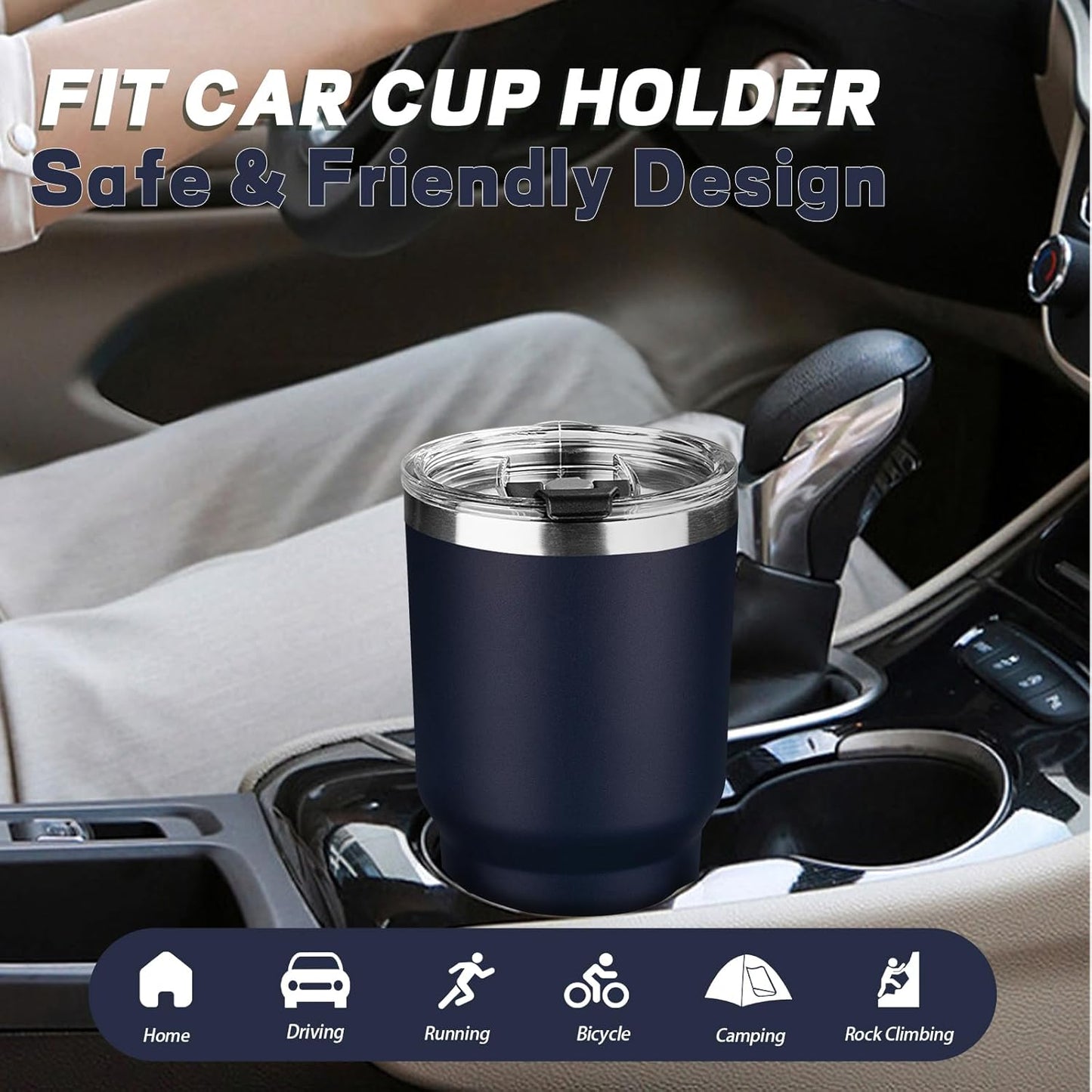 20 oz Tumbler with Lids and Straws, Stainless Steel Insulated Coffee Tumbler, Double Wall Vacuum Insulated Travel Mug Cup, Leakproof Thermal Coffee Cup for Hot and Cold Drinks (azure blue)