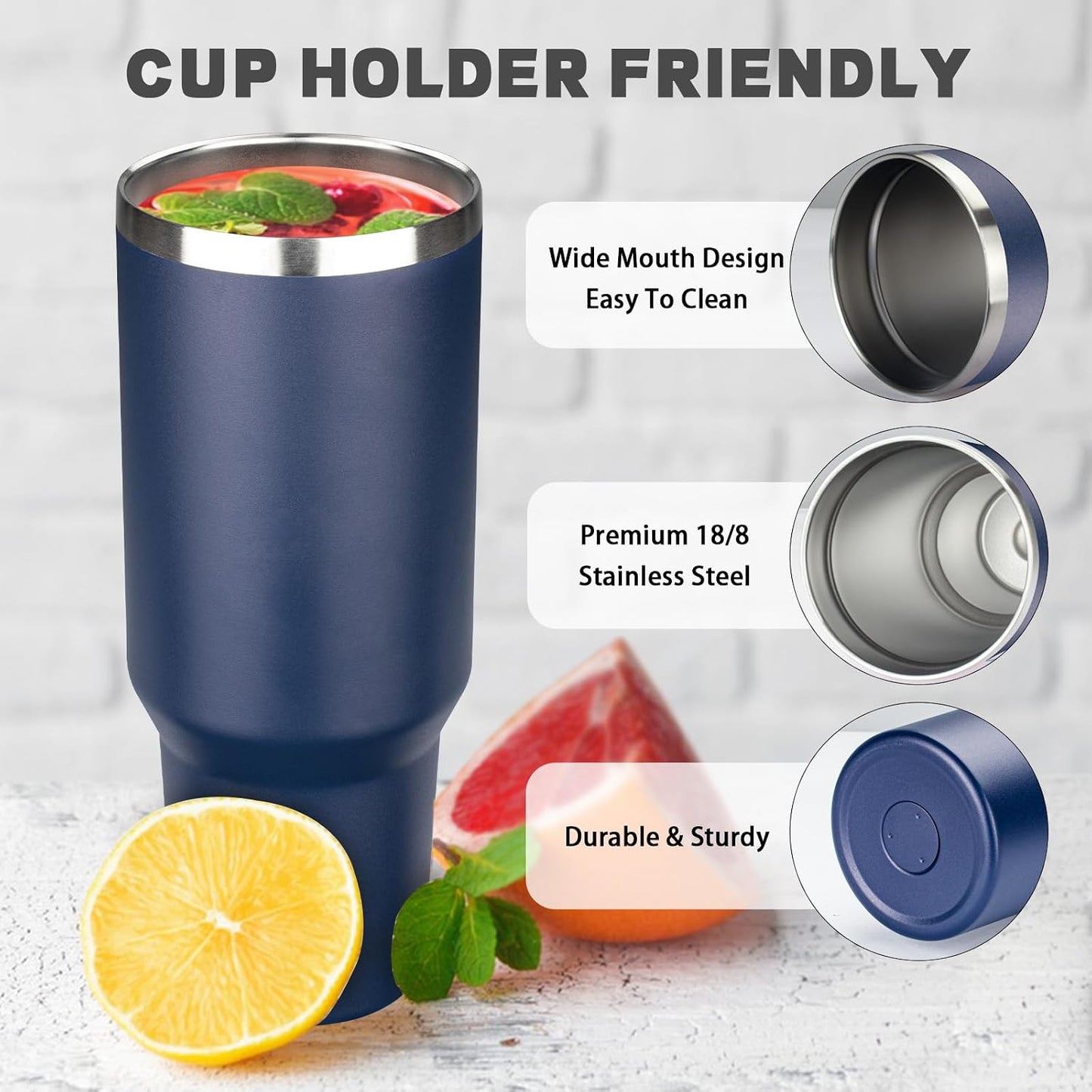 20 oz Tumbler with Lids and Straws, Stainless Steel Insulated Coffee Tumbler, Double Wall Vacuum Insulated Travel Mug Cup, Leakproof Thermal Coffee Cup for Hot and Cold Drinks (azure blue)
