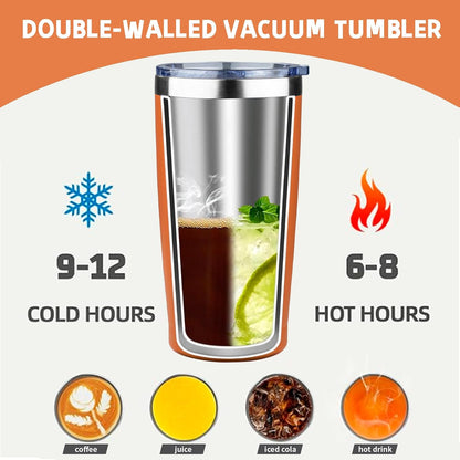 20 oz Tumbler with Lids and Straws, Stainless Steel Insulated Coffee Tumbler, Double Wall Vacuum Insulated Travel Mug Cup, Leakproof Thermal Coffee Cup for Hot and Cold Drinks (azure blue)