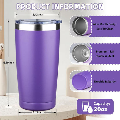 20 oz Tumbler with Lids and Straws, Stainless Steel Insulated Coffee Tumbler, Double Wall Vacuum Insulated Travel Mug Cup, Leakproof Thermal Coffee Cup for Hot and Cold Drinks (azure blue)