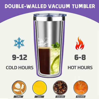 20 oz Tumbler with Lids and Straws, Stainless Steel Insulated Coffee Tumbler, Double Wall Vacuum Insulated Travel Mug Cup, Leakproof Thermal Coffee Cup for Hot and Cold Drinks (azure blue)