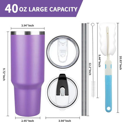 20 oz Tumbler with Lids and Straws, Stainless Steel Insulated Coffee Tumbler, Double Wall Vacuum Insulated Travel Mug Cup, Leakproof Thermal Coffee Cup for Hot and Cold Drinks (azure blue)