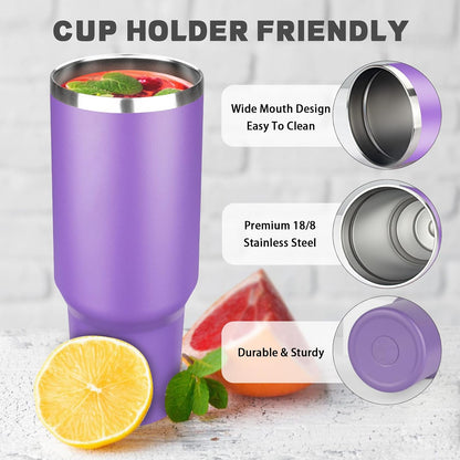 20 oz Tumbler with Lids and Straws, Stainless Steel Insulated Coffee Tumbler, Double Wall Vacuum Insulated Travel Mug Cup, Leakproof Thermal Coffee Cup for Hot and Cold Drinks (azure blue)