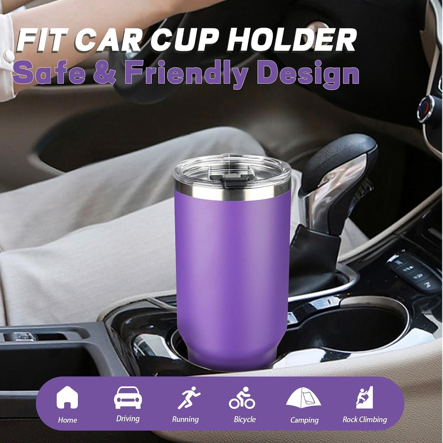 20 oz Tumbler with Lids and Straws, Stainless Steel Insulated Coffee Tumbler, Double Wall Vacuum Insulated Travel Mug Cup, Leakproof Thermal Coffee Cup for Hot and Cold Drinks (azure blue)