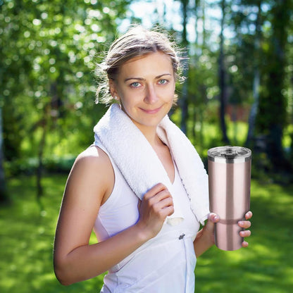 20 oz Tumbler with Lids and Straws, Stainless Steel Insulated Coffee Tumbler, Double Wall Vacuum Insulated Travel Mug Cup, Leakproof Thermal Coffee Cup for Hot and Cold Drinks (azure blue)
