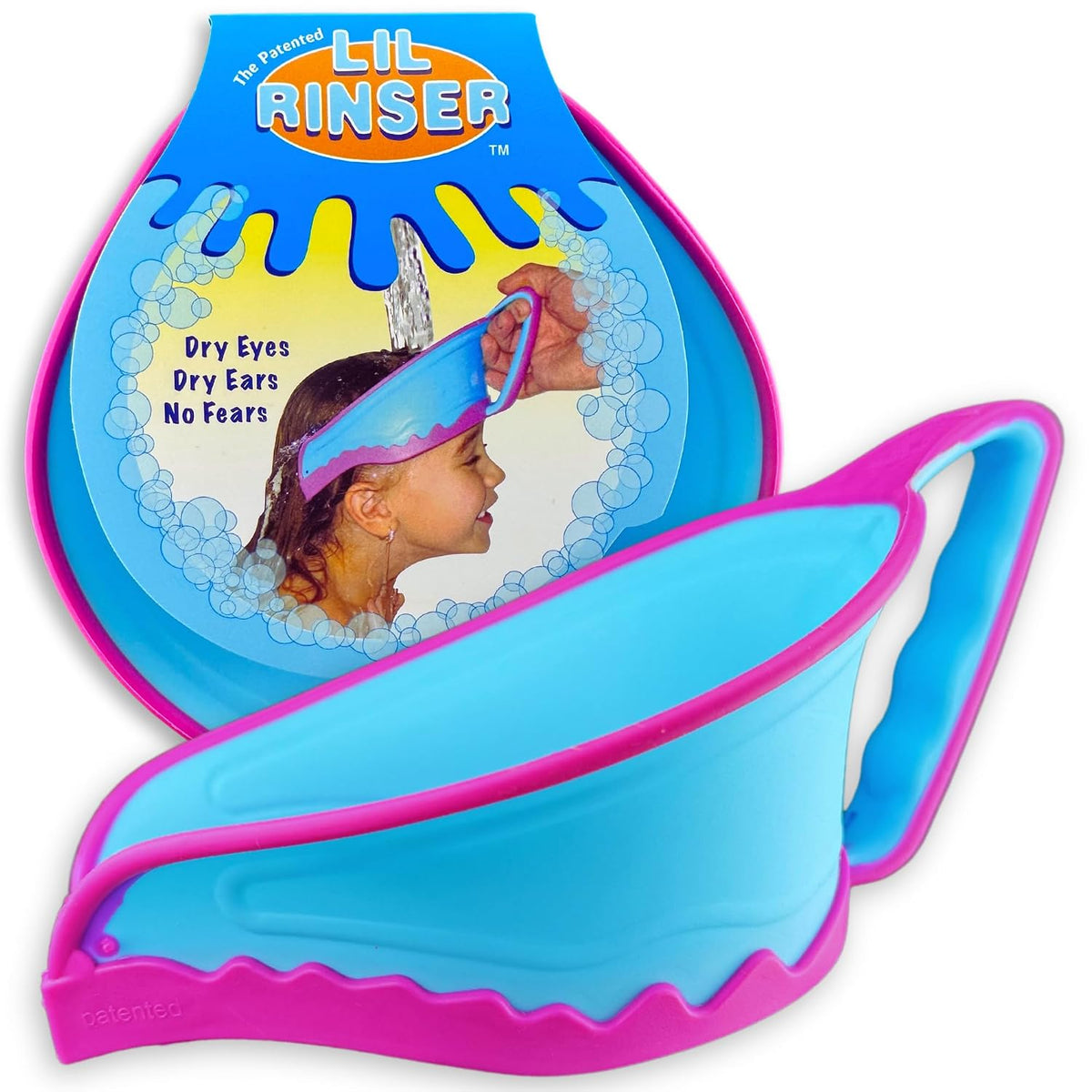 Shampoo Visor by Splash Guard, Comfort Seal Baby Bath Shampoo Shower Cap, Gentle Rinse and Shield Bath Hat for Toddlers and Babies (Yellow)