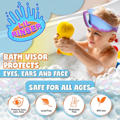 Shampoo Visor by Splash Guard, Comfort Seal Baby Bath Shampoo Shower Cap, Gentle Rinse and Shield Bath Hat for Toddlers and Babies (Yellow)