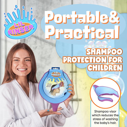 Shampoo Visor by Splash Guard, Comfort Seal Baby Bath Shampoo Shower Cap, Gentle Rinse and Shield Bath Hat for Toddlers and Babies (Yellow)