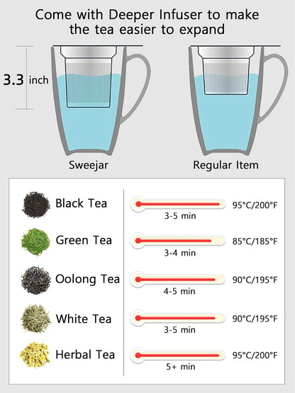 Sweejar Ceramic Tea Cup with Lid, 16 OZ Portable Coffee Mug, Dishwasher Safe Travel Mug with Infuser, Reusable Teacup for Car Cup Holder, Tea Lovers(White)