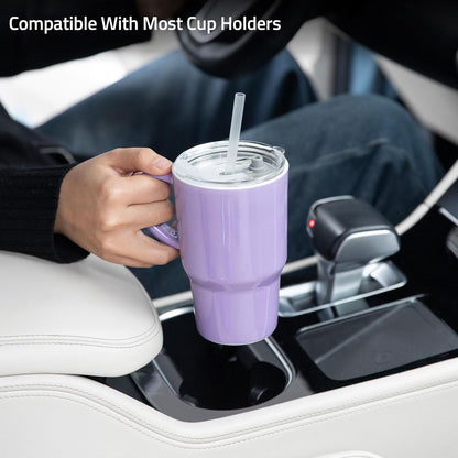 Sweejar Ceramic Tea Cup with Lid, 16 OZ Portable Coffee Mug, Dishwasher Safe Travel Mug with Infuser, Reusable Teacup for Car Cup Holder, Tea Lovers(White)