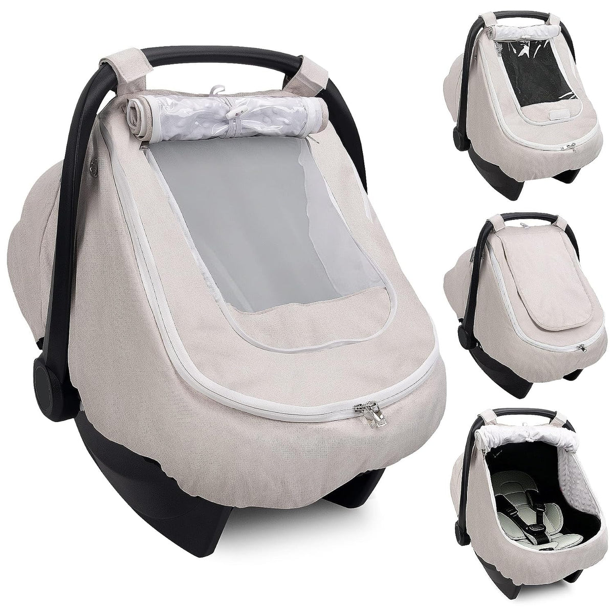 Waterproof Baby Car Seat Cover Canopy for All Weather - Pink