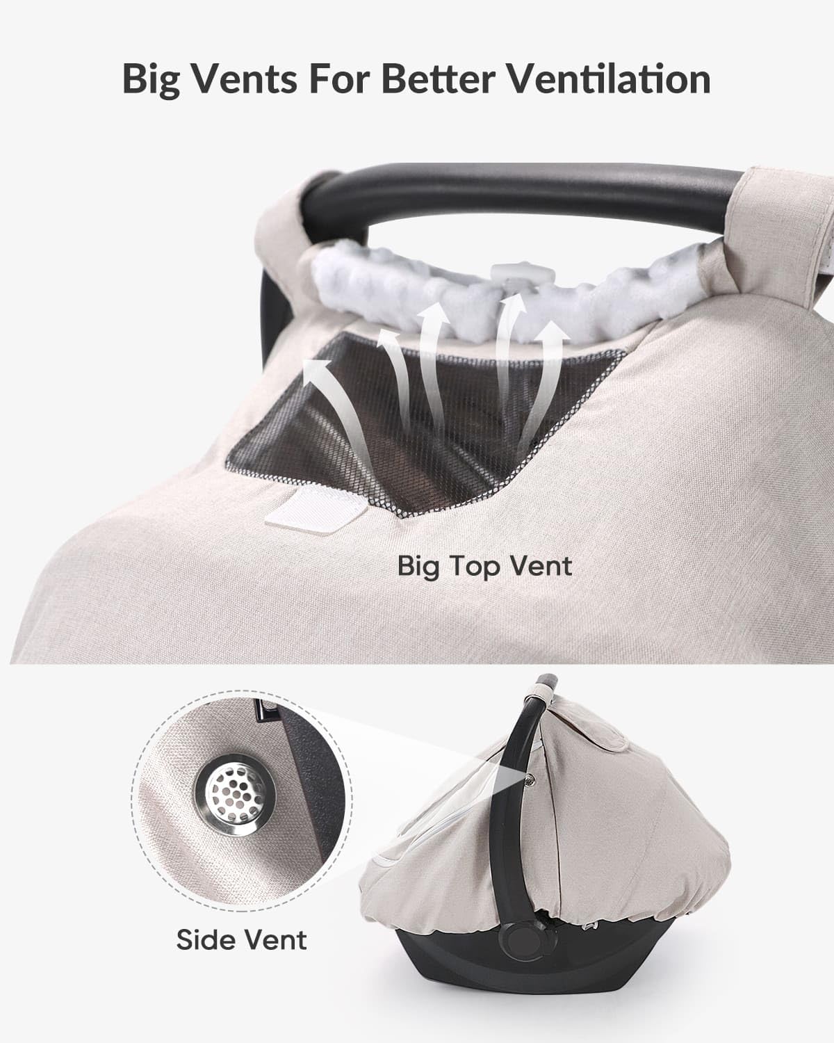 Waterproof Baby Car Seat Cover Canopy for All Weather - Pink