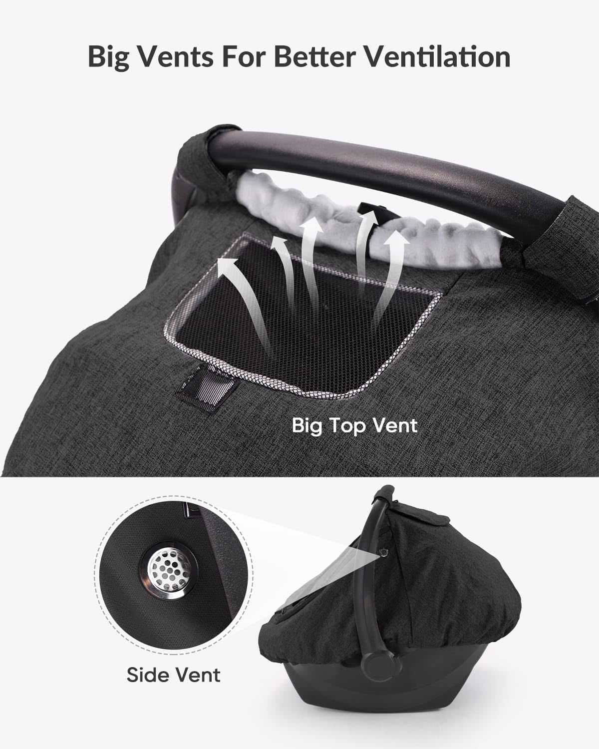 Waterproof Baby Car Seat Cover Canopy for All Weather - Pink