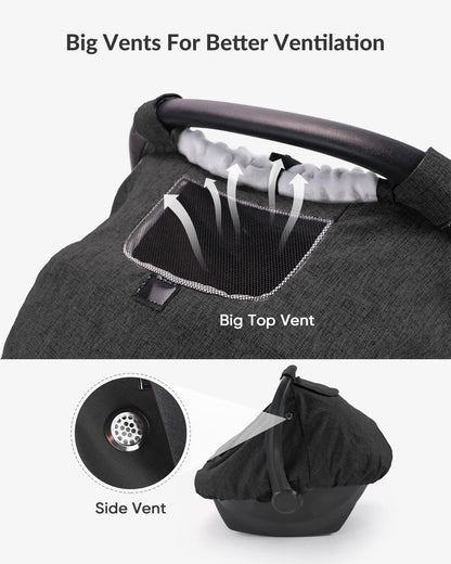 Waterproof Baby Car Seat Cover Canopy for All Weather - Pink