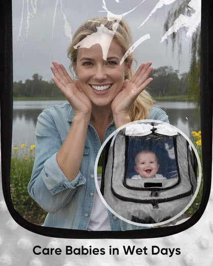 Waterproof Baby Car Seat Cover Canopy for All Weather - Pink